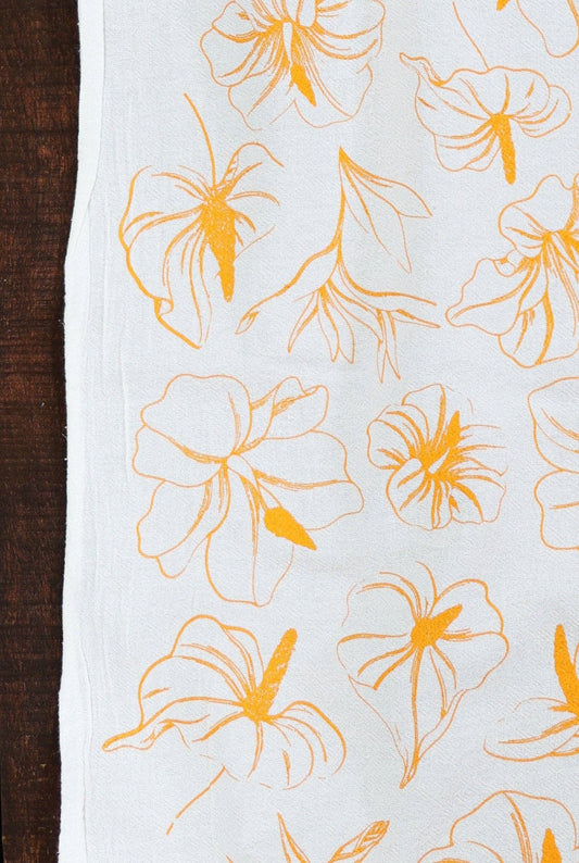 Tropical Flower Tea Towel