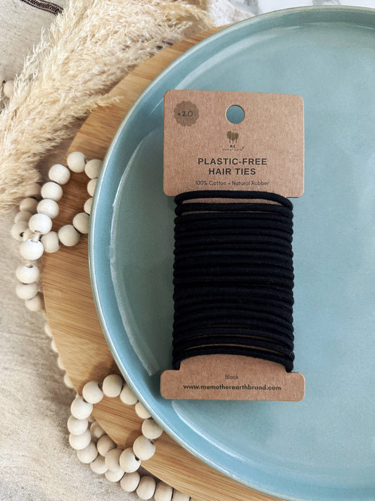 Plastic-Free Hair Ties: Black