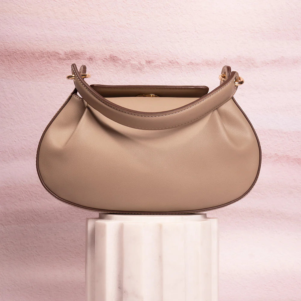 Maggie Recycled Vegan Top Handle Bag in Mushroom