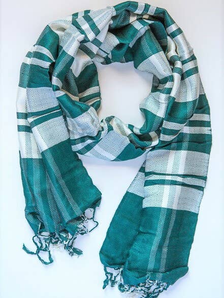 Cais Checkered Scarf - Blues