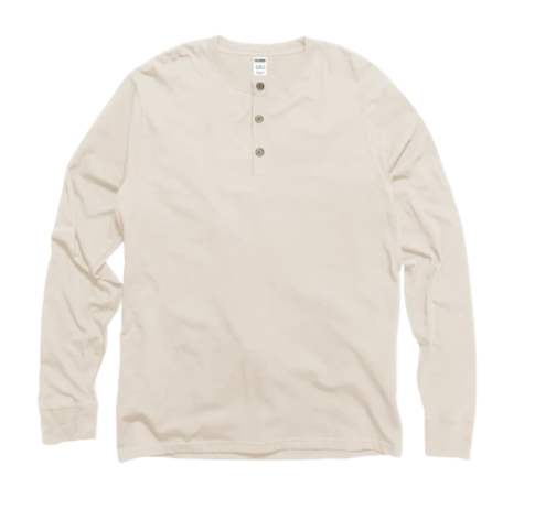 Unisex Long Sleeve Cotton Henley