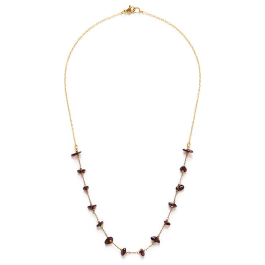 Gemstone Chips Necklace - Garnet