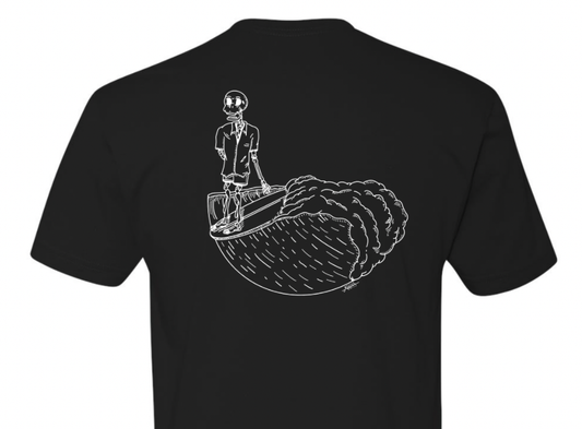 Skeleton Surfer Organic Cotton T Shirt - Fair Trade