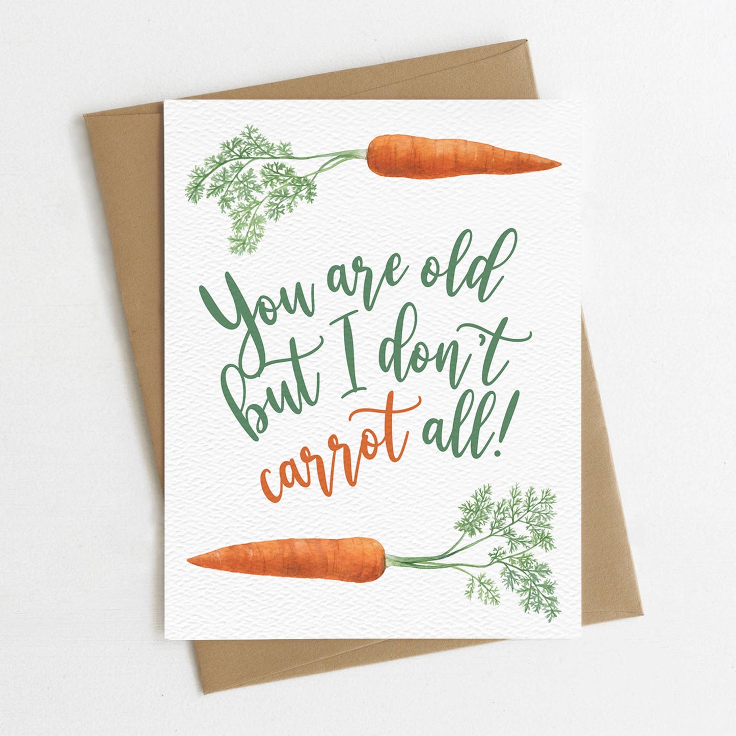Happy Birthday Card, Food Birthday Card, Carrot, Plant Card