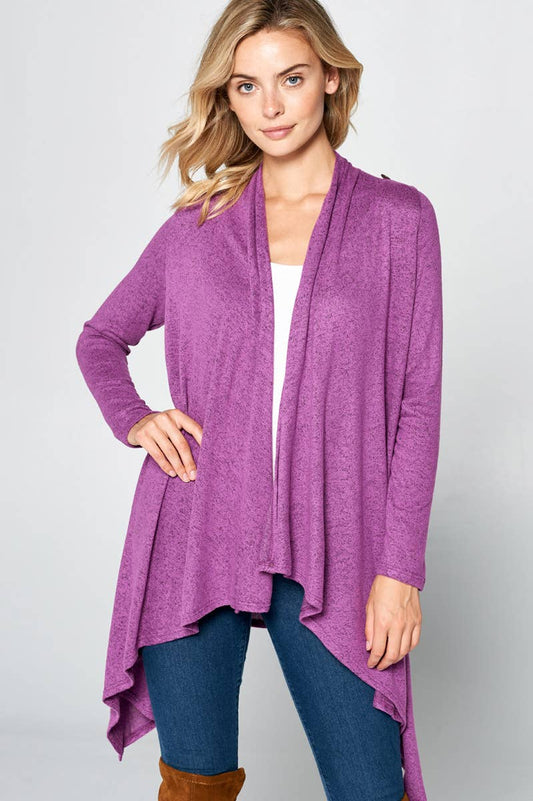 Magenta Hacci Brush Knit Cardigan