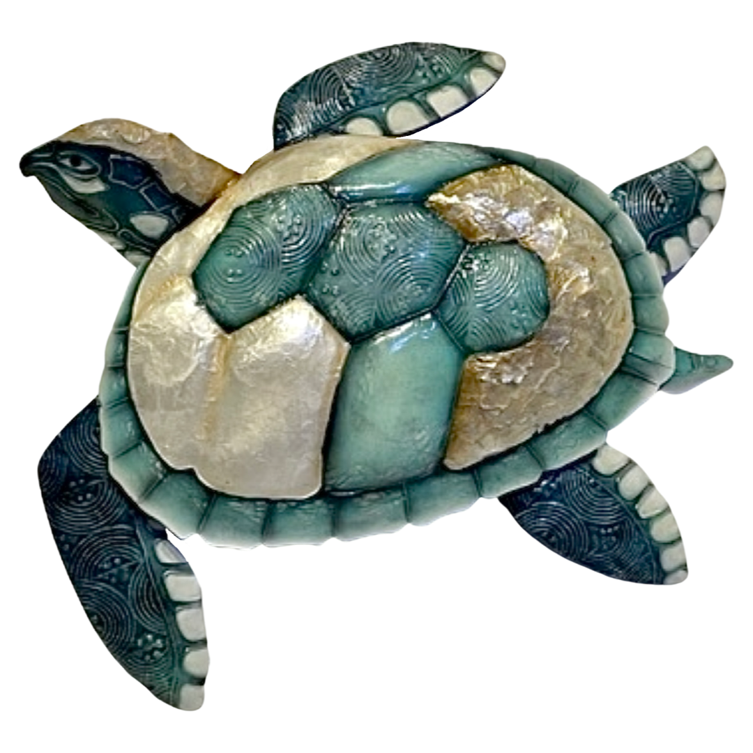 Capiz Shell & Metal Sea Turtle Wall Art – Sea Glass