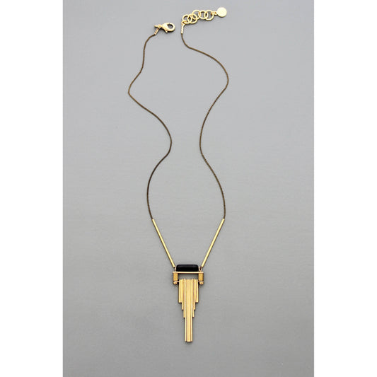 Geometric brass necklace