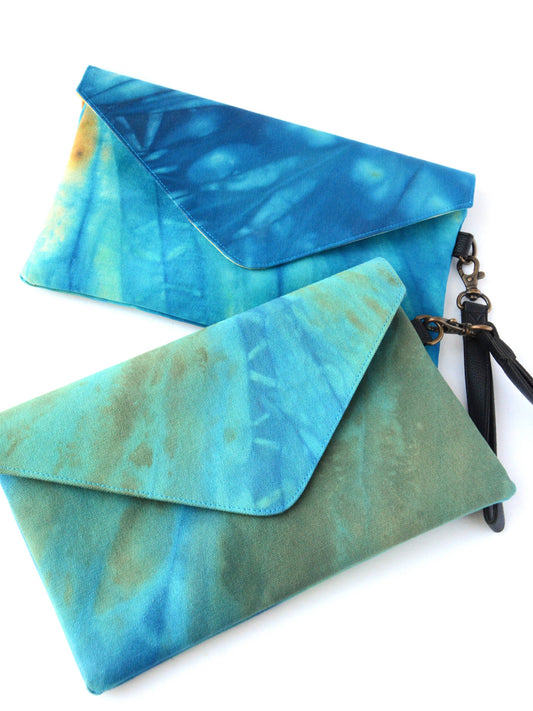 Ocean Waves Tie Dye Clutch